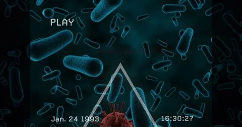 Image of interference over virus cells Stock Illustration