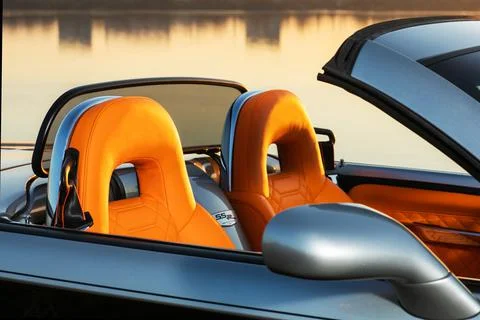 The image of interior inside of premium class car Stock Photos