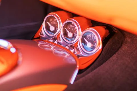 The image of interior inside of premium class car Stock Photos