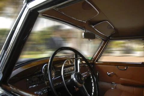 Image of the interior of an old vehicle Foto stock