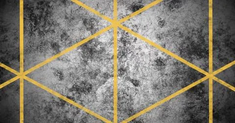 Image of intersecting yellow lines forming abstract geometric pattern on Stock Illustration