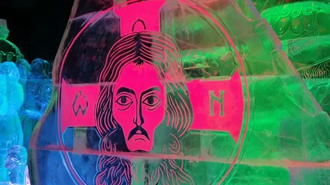 Image of jesus christ on ice Stock Footage 122502055