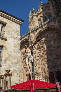 Image of Jesus in the Holy Week Procession in Salamanca, Spain Stock Photos