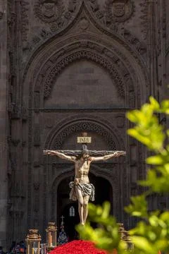 Image of Jesus in the Holy Week Procession in Salamanca, Spain Stock Photos