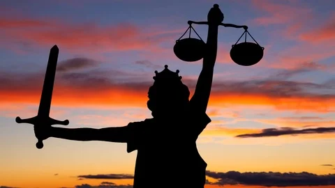 Image of Justice at Twilight: Time Lapse with Colourful Stock Footage 122921544
