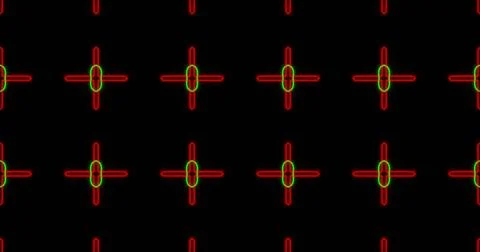 Image of kaleidoscope neon pattern moving in hypnotic motion on seamless loop Stock Illustration