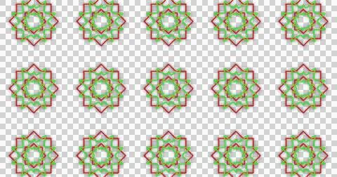 Image of kaleidoscope neon pattern moving in hypnotic motion on transparent Stock Illustration