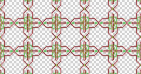 Image of kaleidoscope neon pattern moving in hypnotic motion on transparent 스톡 일러스트