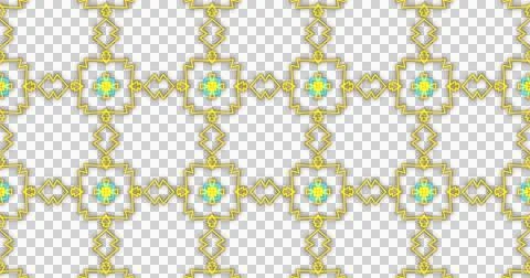 Image of kaleidoscope neon pattern moving in hypnotic motion on transparent Illustrazione stock