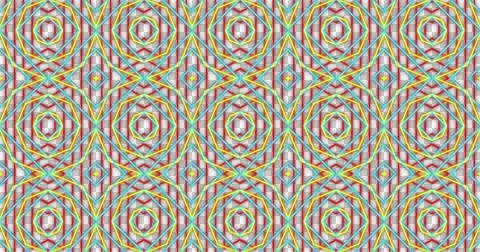 Image of kaleidoscope neon pattern moving in hypnotic motion on transparent Stock Illustration