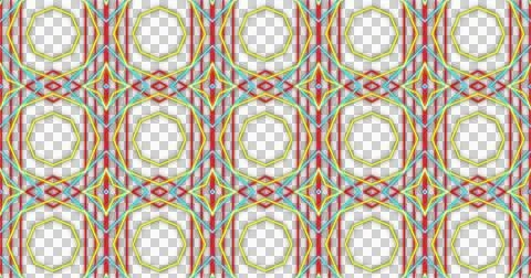 Image of kaleidoscope neon pattern moving in hypnotic motion on transparent Stock Illustration
