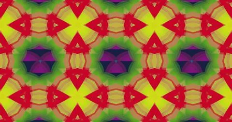 Image of kaleidoscope pattern changing on seamless loop background Stock Photos