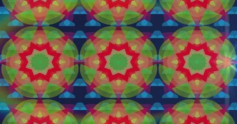 Image of kaleidoscope pattern changing on seamless loop background Stock Photos