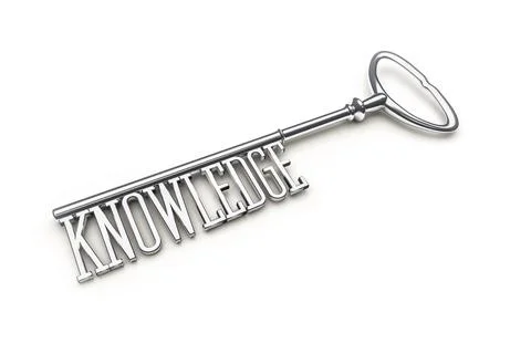 An image of a key with the word knowledge Stock Illustration