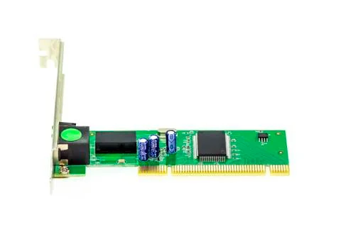 Image of lan network card for computer isolated on white background. Computer Stock Photos