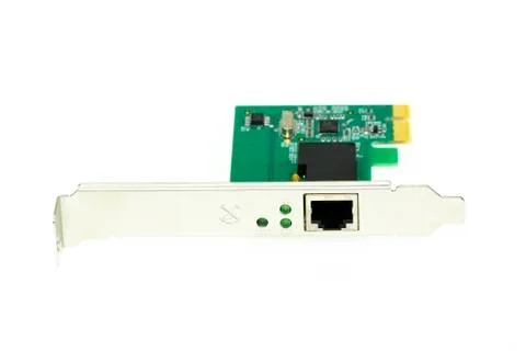 Image of lan network card for computer isolated on white background. Computer Stock Photos