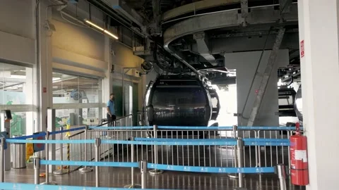 Image of large cable car structure for locomotion in Singapore Stock Footage 206058049