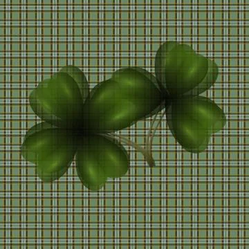 Image of leaf clover. Translucent. Background in the cell in the Irish styl.. Stock Illustration