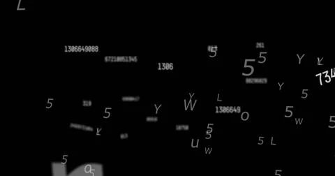 Image of letters, numbers and data processing Stock Photos