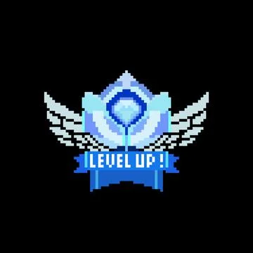 Image level up pixels, for 8 bit games. Vector illustration of cross stitch 스톡 일러스트