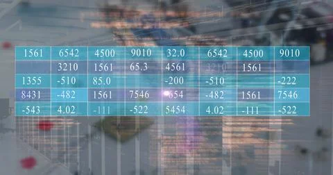 Image of light spot and data processing against empty server room Stock Photos