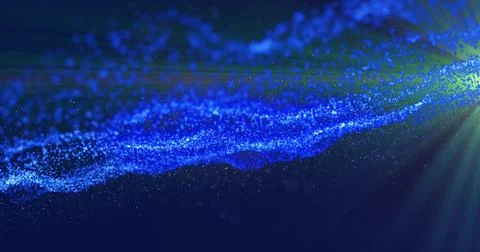 Image of light spots and trails on black background Stock Illustration