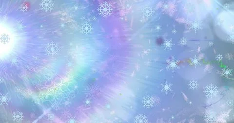 Image of light spots over snow falling Stock Illustration