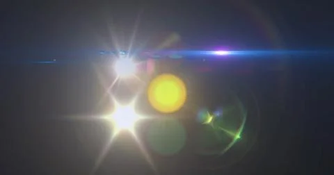 Image of light spots over traffic lights Ilustração Stock