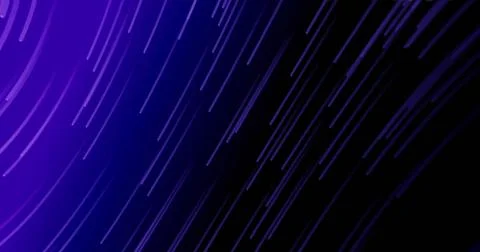 Image of light trails falling against copy space on purple gradient background 库存照片