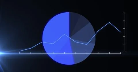 Image of light trails over data processing on black background Stock Photos