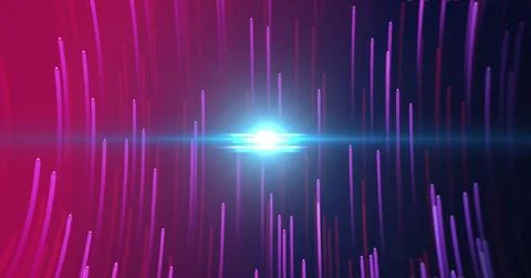 Image of light trails pattern on pink background Stock Illustration