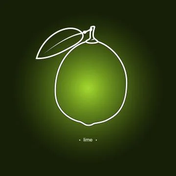 Image Lime in the Contours 스톡 일러스트