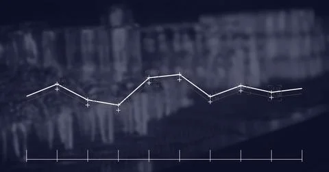 Image of line graph changing over coffee maker machines in coffee shop Stock-Illustration