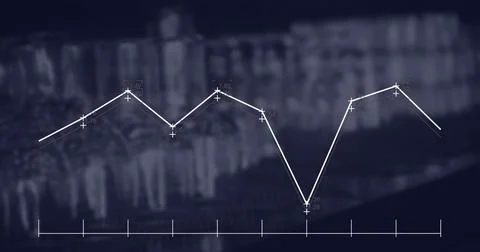 Image of line graph changing over coffee maker machines in coffee shop Stock-Illustration
