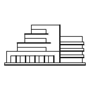 Image of linear building. Emblem real estate company. Stock Illustration