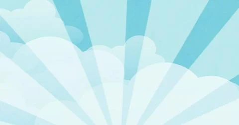 Image of lines over clouds on blue background イラスト素材