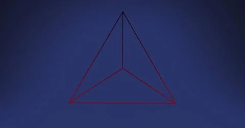 Image of lines in triangle against blue background Fotos de archivo