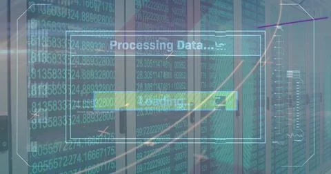 Image of loading and changing numbers over servers Foto stock