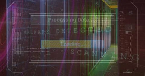 Image of loading and data over servers Foto stock