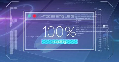Image of loading bar and data processing 写真素材