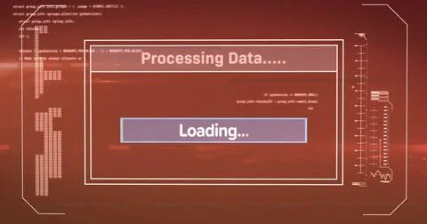 Image of loading bar over data processing Foto stock