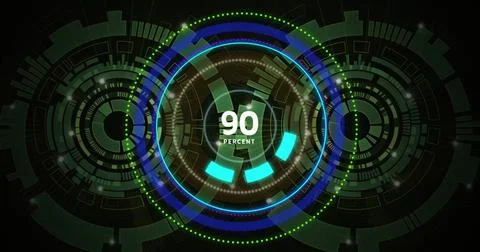 Image of loading circle over scopes scanning イラスト素材