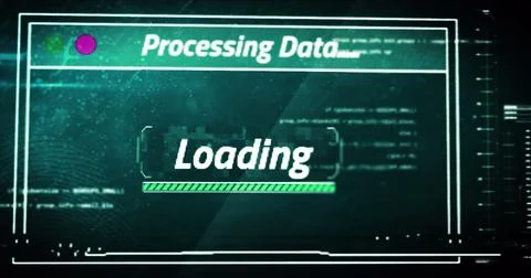 Image of loading processing data text flashing digital interface Stock Illustration