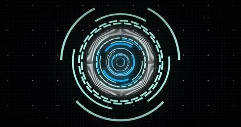 Image of loading rings and processing data on interface over motherboard on 写真素材