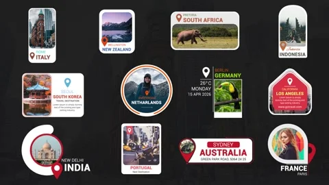 Image Location Titles After Effects stock