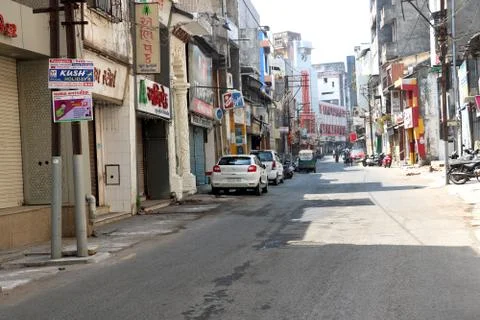 Image of lock down in India  due to corona virus Stock Photos