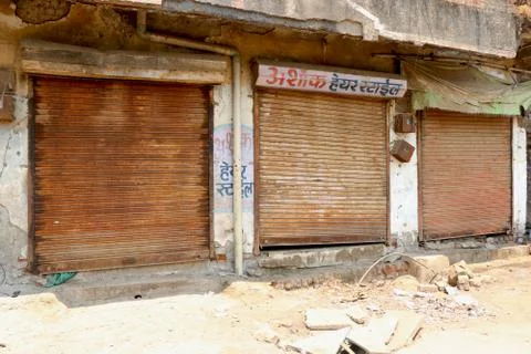Image of lock down in India  due to corona virus Stock Photos