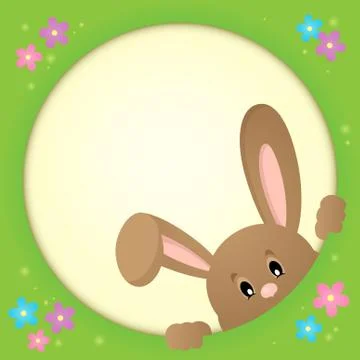 Image with lurking Easter bunny theme - eps10 vector illustration. Stockillustratie