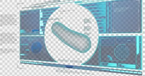 Image of macro cell spinning and medical data processing on screen イラスト素材