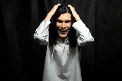 Image of mad man with make up Stock Photos